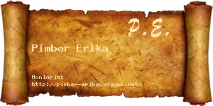 Pimber Erika névjegykártya