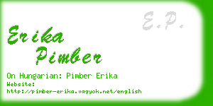 erika pimber business card